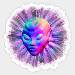 Alien Psychedelic Meditation Sticker